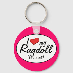 Porte-clés C'est un chat ! J'Aime Ma Ragdoll