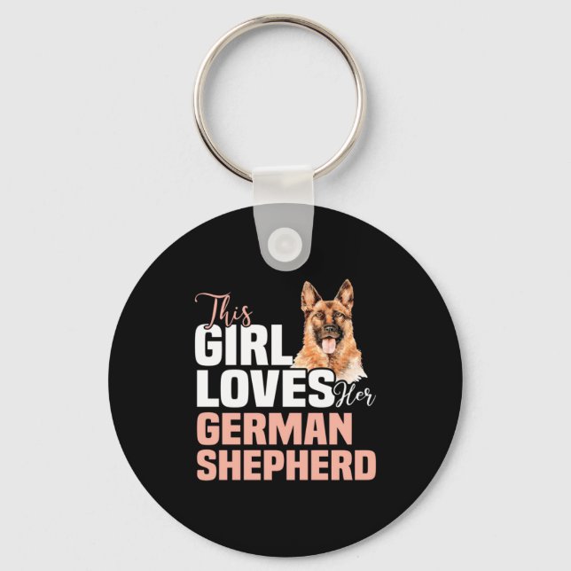Porte-clés Cette Fille Aime Son Berger Allemand (Recto)