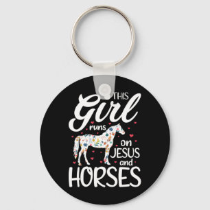 Porte-clés Cette Fille Coule sur Jésus Et Chevaux Le Cheval L