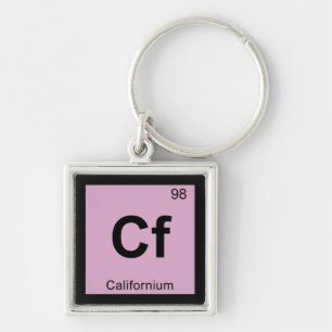 Porte-clés Cf - Chimie du Californium Symbole du tableau péri