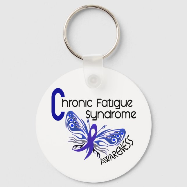 Porte-clés CFS Syndrome de fatigue chronique Papillon de tato (Recto)