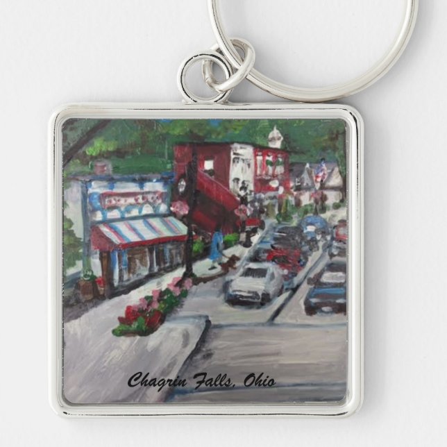 Porte-clés Chagrin Falls, Ohio Street Porte - clé de peinture (Devant)