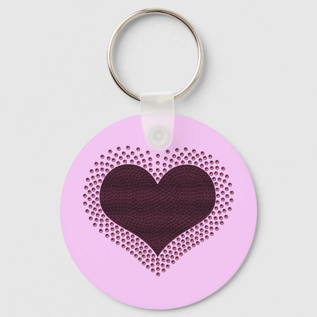 Porte-clés Chaîne cardiaque métallique, violet (Recto)