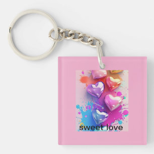 Porte-clés chaîne clé d'amour douce