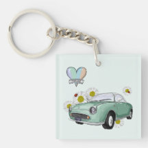 Chaîne de clés Figaro vert émeraude