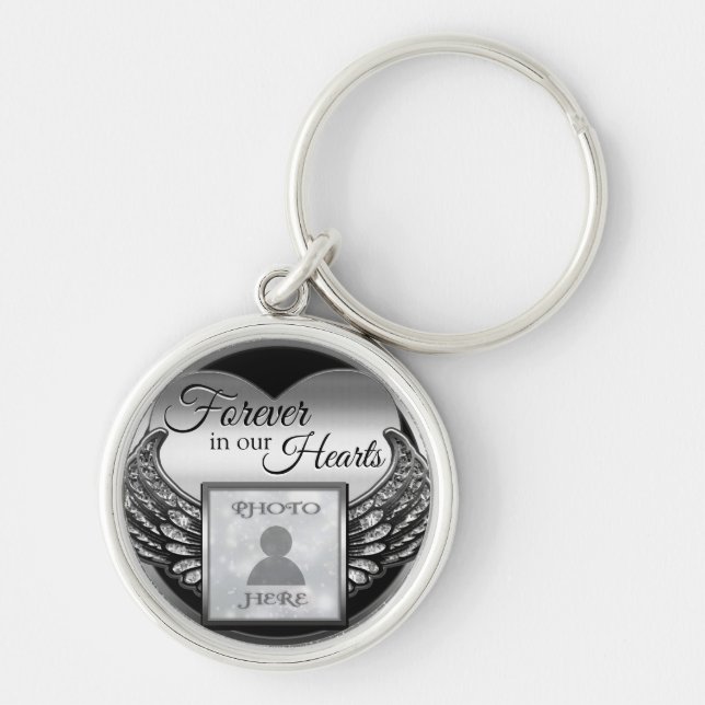 Porte-clés Chaîne de touches personnalisées Memorial Heart (Devant)