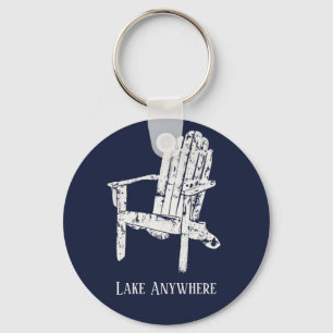 Porte-clés Chaise Adirondack Bleu et Blanc de la Marine Perso