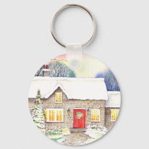 Porte-clés Chalet neigeux