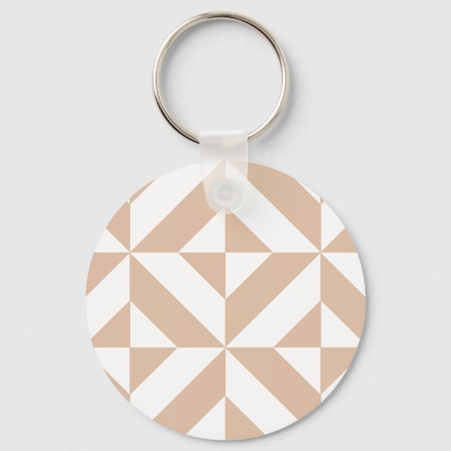 Porte-clés Chaleureux Beige Géométrique Motif (Recto)