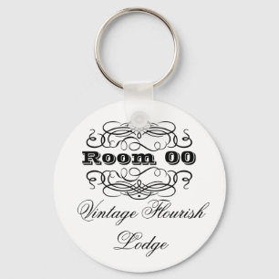Porte-clés Chambre d'hôtel vintage de typographie