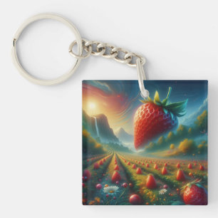Porte-clés Champ de fraises de rêves
