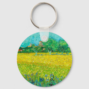 Porte-clés Champ de Van Gogh avec Iris près d'Arles