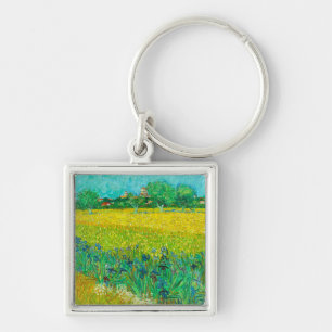 Porte-clés Champ Van Gogh avec Irises près d'Arles