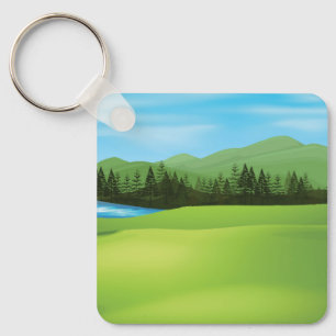 Porte-clés Champ vert