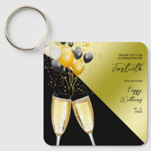 Porte-clés Champagne et Ballons 40e Anniversaire