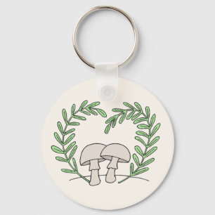 Porte-clés Champignons avec Feuilles de fougère