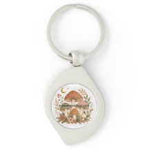 Porte-clés champignons boho 