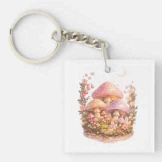 Porte-clés Champignons Magiques Pastel Ambiançe Cottage Féeri