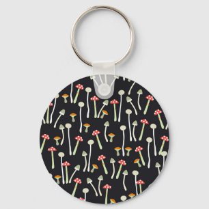 Porte-clés Champignons vintages d'automne design motif.