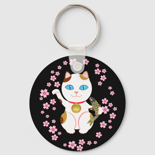 Porte-clés Chance Japonaise Becking Maneki Neko Cat (Recto)