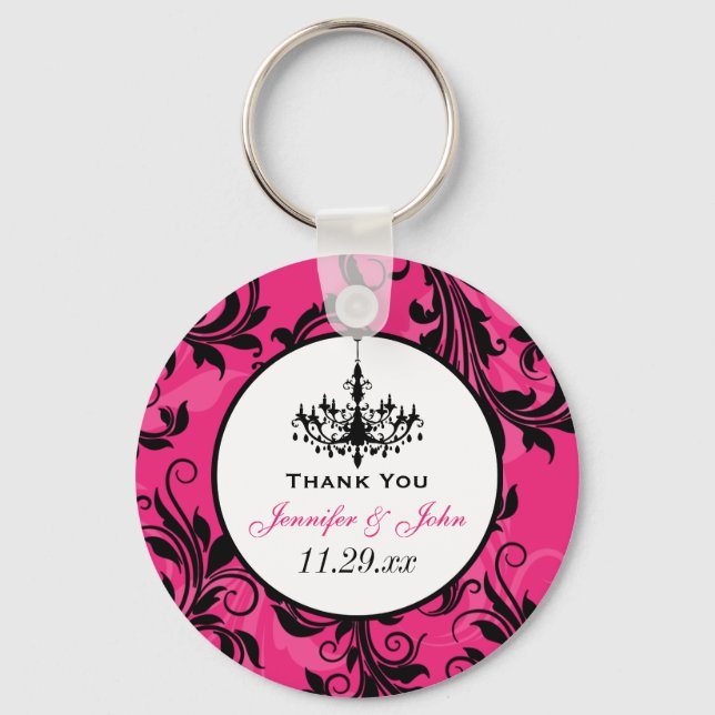 Porte-clés Chandelier rose noir blanc Scroll Porte - clé Favo (Recto)