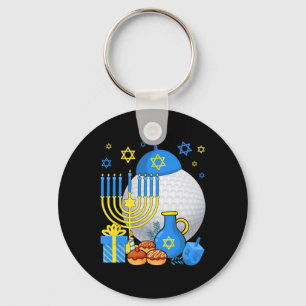 Porte-clés Chandelle de golf juive drôle Menorah Hanukkah heu