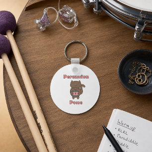 Porte-clés Chanteur Chat Drummer Percussion Posse Dessin Anim