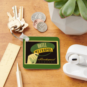 Porte-clés Chapeau de groom de voyage vintage Budapest Hongri