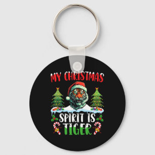 Porte-clés Chapeau de Noël de Santa Tiger Noël Mon Esprit de