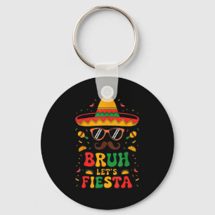 Porte-clés Chapeau de paille visage cinco mayo bruh laissez l