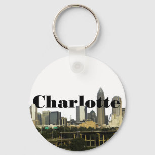 Porte-clés Charlotte NC Skyline avec Charlotte dans le ciel