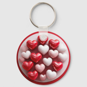 ❤️ Porte-clés charme amour brillant coeurs rouge b