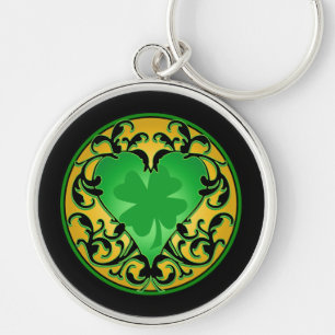 Porte-clés Charme chanceux du coeur de St Patrick