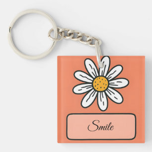 Porte-clés Charme floral de la marguerite personnalisée