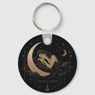 Porte-clés Charme Lunaire et Étoiles de Luxe Céleste