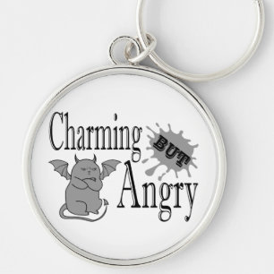 Porte-clés Charming mais en colère petit chat diable drôle ci