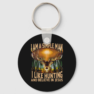 Porte-clés Chasse Au Cerf Je Suis Un Homme Simple J'Aime Chas