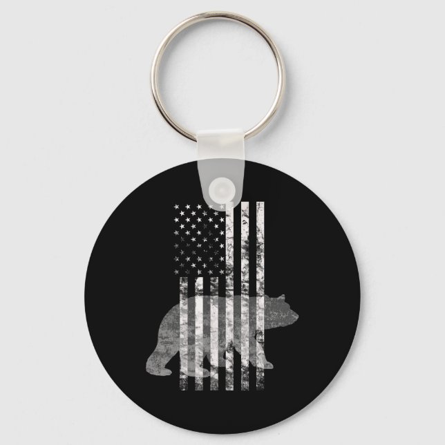 Porte-clés Chasse patriotique Ours Chasseurs de drapeau améri (Recto)