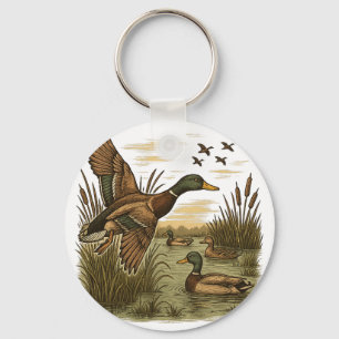 Porte-clés Chasse-Rétro-Volant-Caner-Mallard,