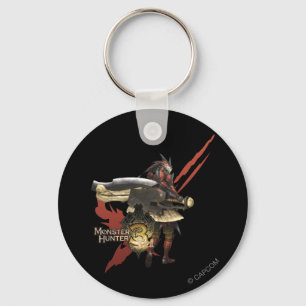 Porte-clés Chasseur féminin avec la hache de commutateur,