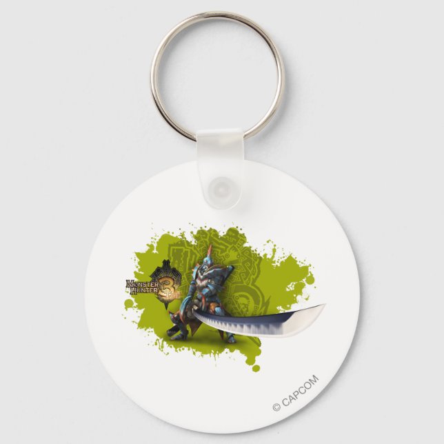Porte-clés Chasseur mâle avec épée longue et armure de lagiac (Recto)