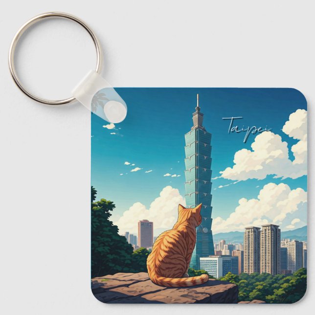 Porte-clés Chat à Taipei 101 Taïwan (Recto)