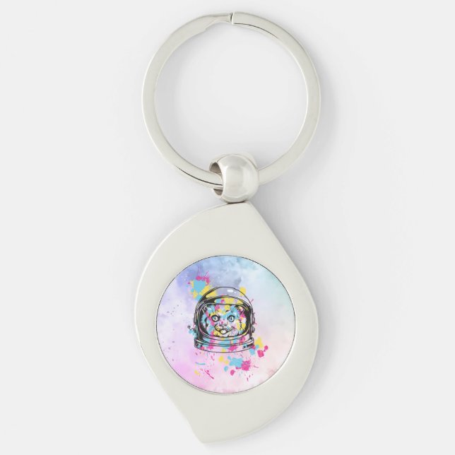 Porte-clés Chat Astronaute (Devant)