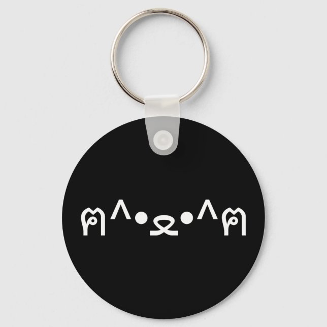 Porte-clés Chat avec Paws Emoticon ฅ^ ・ ・^ฅ Japonais Kaomoji  (Recto)