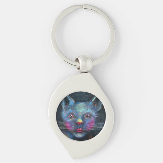 Porte-clés Chat bleu (Devant)