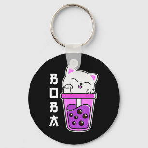 Porte-clés Chat Boba Anime Bubble Tea Neko Girls Kawaii Girls