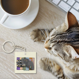 Porte-clés Chat British Shorthair Sandales Prêt pour la Plage