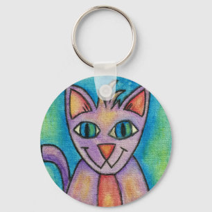 Porte-clés Chat Chaton Rose Violet