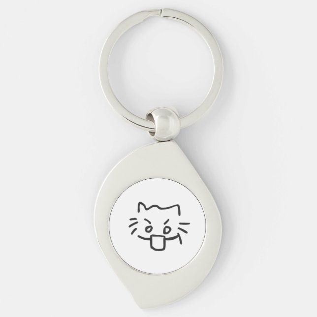 Porte-clés chat choqué (Devant)
