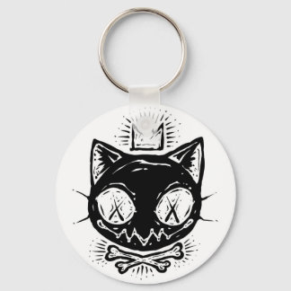 Porte-clés Chat Crâne Couronné
